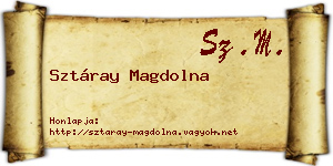 Sztáray Magdolna névjegykártya