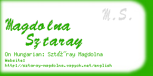 magdolna sztaray business card